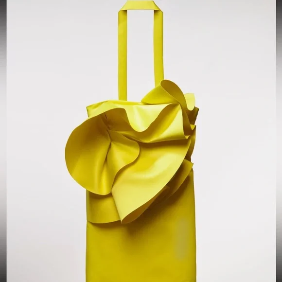 neon yellow dress zara Highlighter Neon Yellow Bodycon Spaghetti Strap Dress - $30 (40% Off Retail) New With Tags